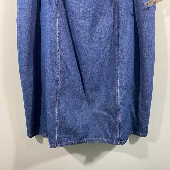 Vintage Alexandra Lee Women Blue Denim Spaghetti Strap Mini Dress Size 22 NWT - Picture 3 of 8